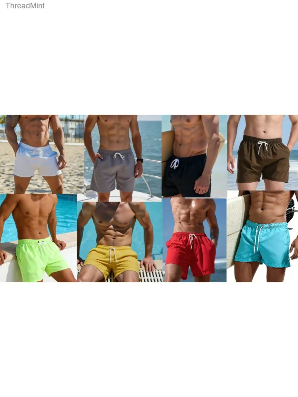 Men's Quick Dry Swim Trunks 5 Inch Inseam Mesh Liner Board Shorts